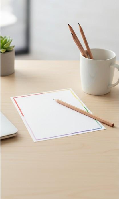 Pack of 5 Rainbow Border Stationary Cards; Handpainted watercolor design; LGBTQ+ Pride; Queer Celebration; Ally Support; Rainbow; Multi-Pack