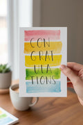 Congratulations Card | Hand-painted Watercolor Design | LGBTQ+ Pride | Celebration | Well Done | Card for Milestones | Rainbow