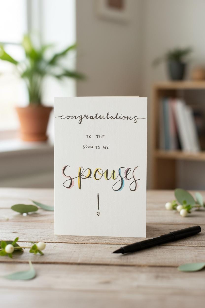 Congratulations Card | Hand-painted Watercolor Design | LGBTQ+ Pride | Celebration | Engagement | Card for Weddings, Announcements | Rainbow