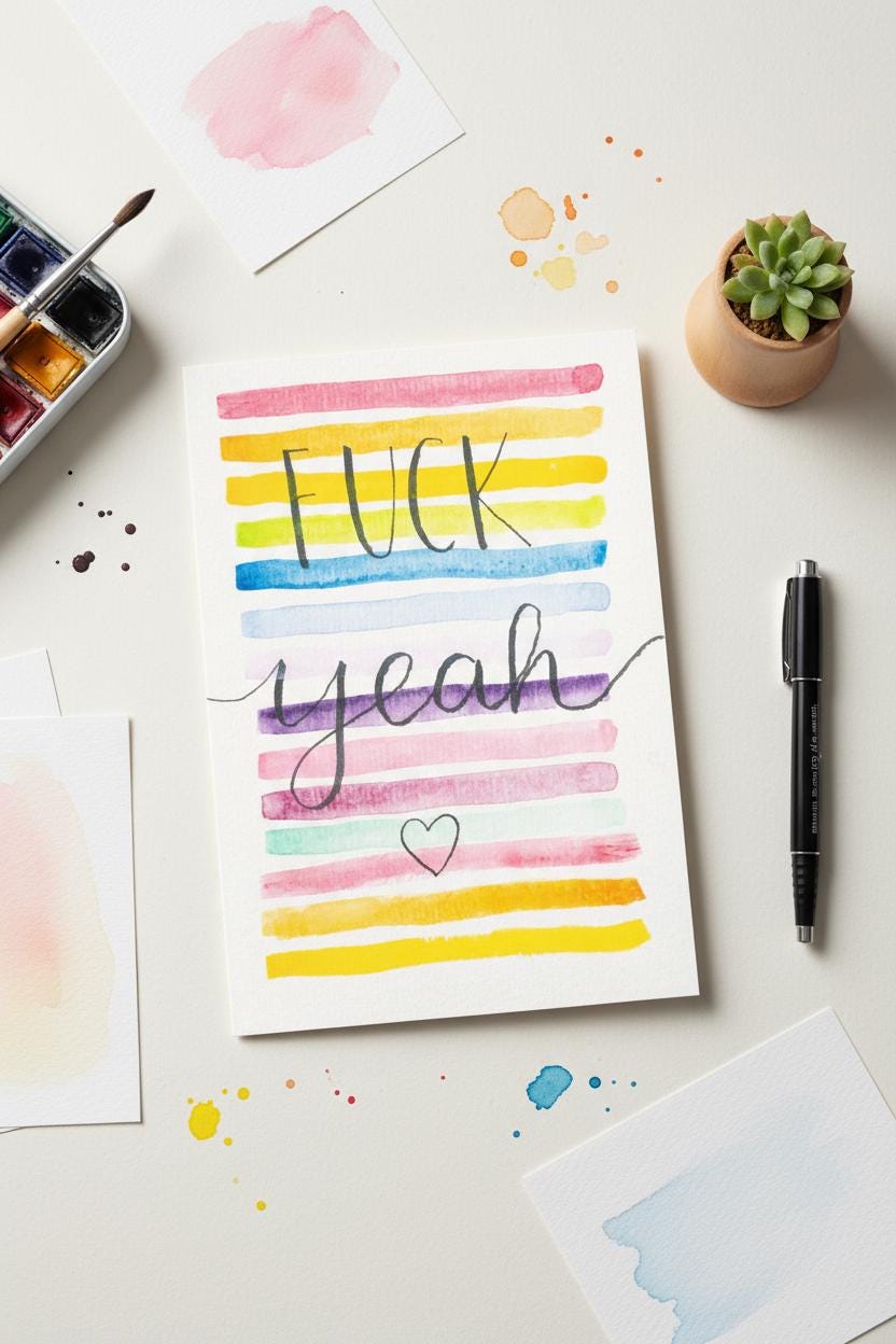 Colorful & Supportive Card | Hand-painted Watercolor Design | LGBTQ+ Pride | Celebration | Well Done | Card for Milestones | Rainbow