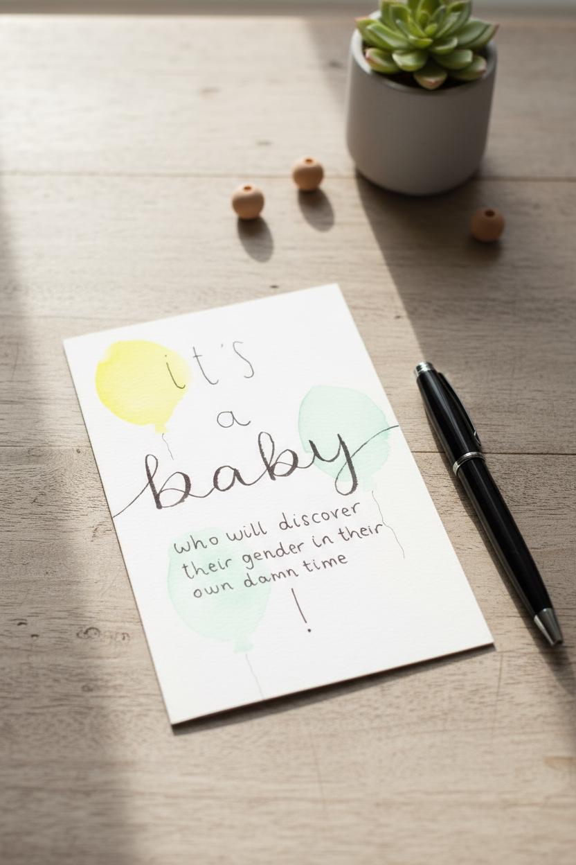 Baby Shower Celebratory Card | New Baby Announcement | LGBTQ+ | Two Dads | Gay Parents | Non-Binary Parents | Gender Neutral | Two Moms