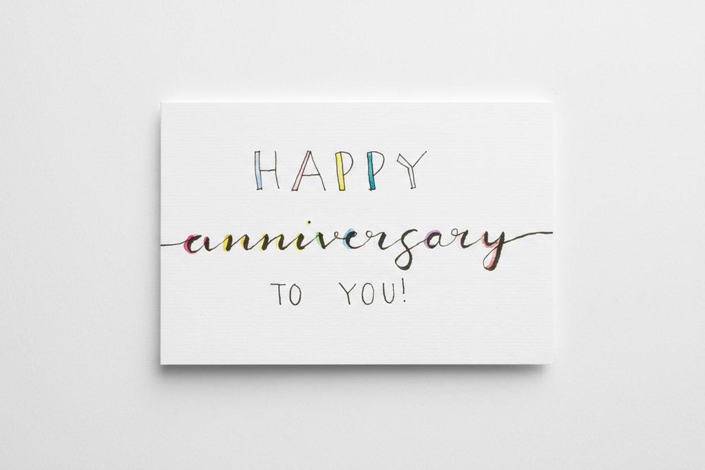Anniversary Card | Hand-painted Watercolor Design | LGBTQ+ Pride | Celebration | Wedding | Gift for Them | Congratulations Card | Rainbow