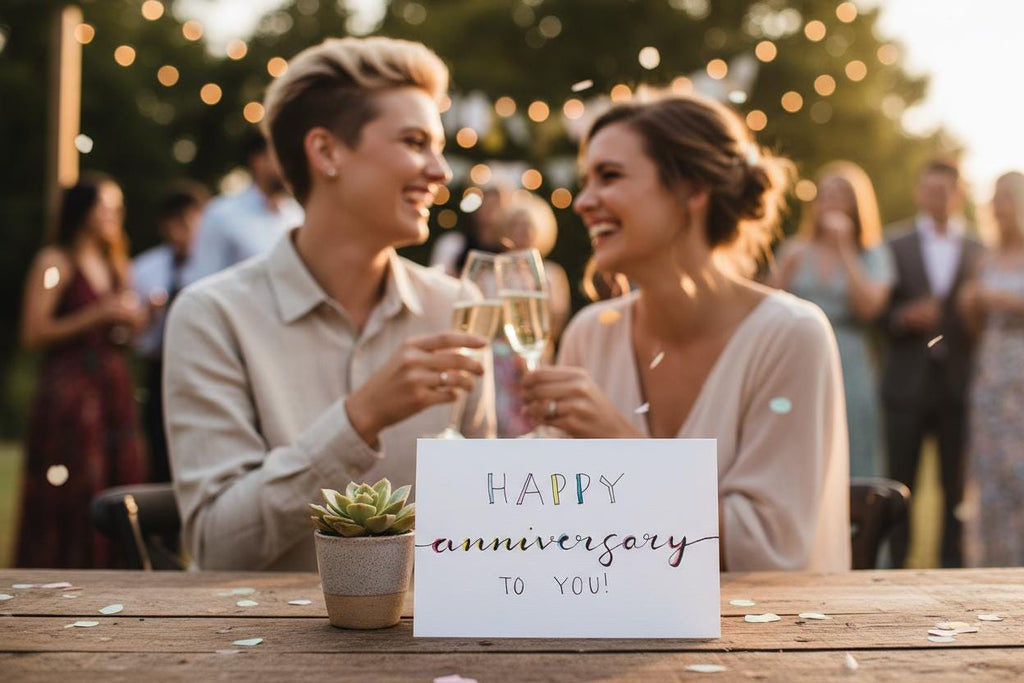 Anniversary Card | Hand-painted Watercolor Design | LGBTQ+ Pride | Celebration | Wedding | Gift for Them | Congratulations Card | Rainbow