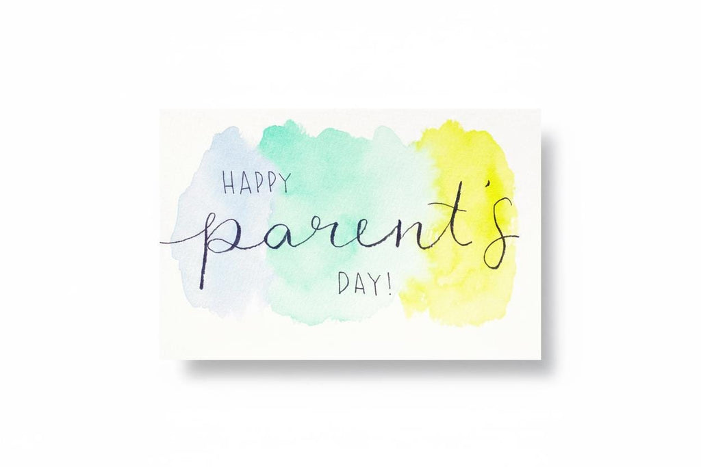 Happy Parent's Day Card | LGBTQ+ Inclusive | Gender Neutral Watercolor | Modern Family Celebration Card | New Parents | Genderless