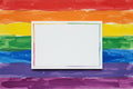 Pack of 5 Rainbow Border Stationary Cards; Handpainted watercolor design; LGBTQ+ Pride; Queer Celebration; Ally Support; Rainbow; Multi-Pack