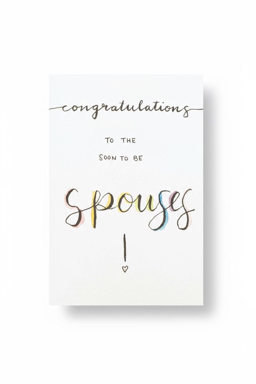 Congratulations Card | Hand-painted Watercolor Design | LGBTQ+ Pride | Celebration | Engagement | Card for Weddings, Announcements | Rainbow
