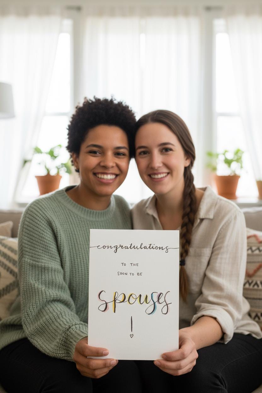 Congratulations Card | Hand-painted Watercolor Design | LGBTQ+ Pride | Celebration | Engagement | Card for Weddings, Announcements | Rainbow