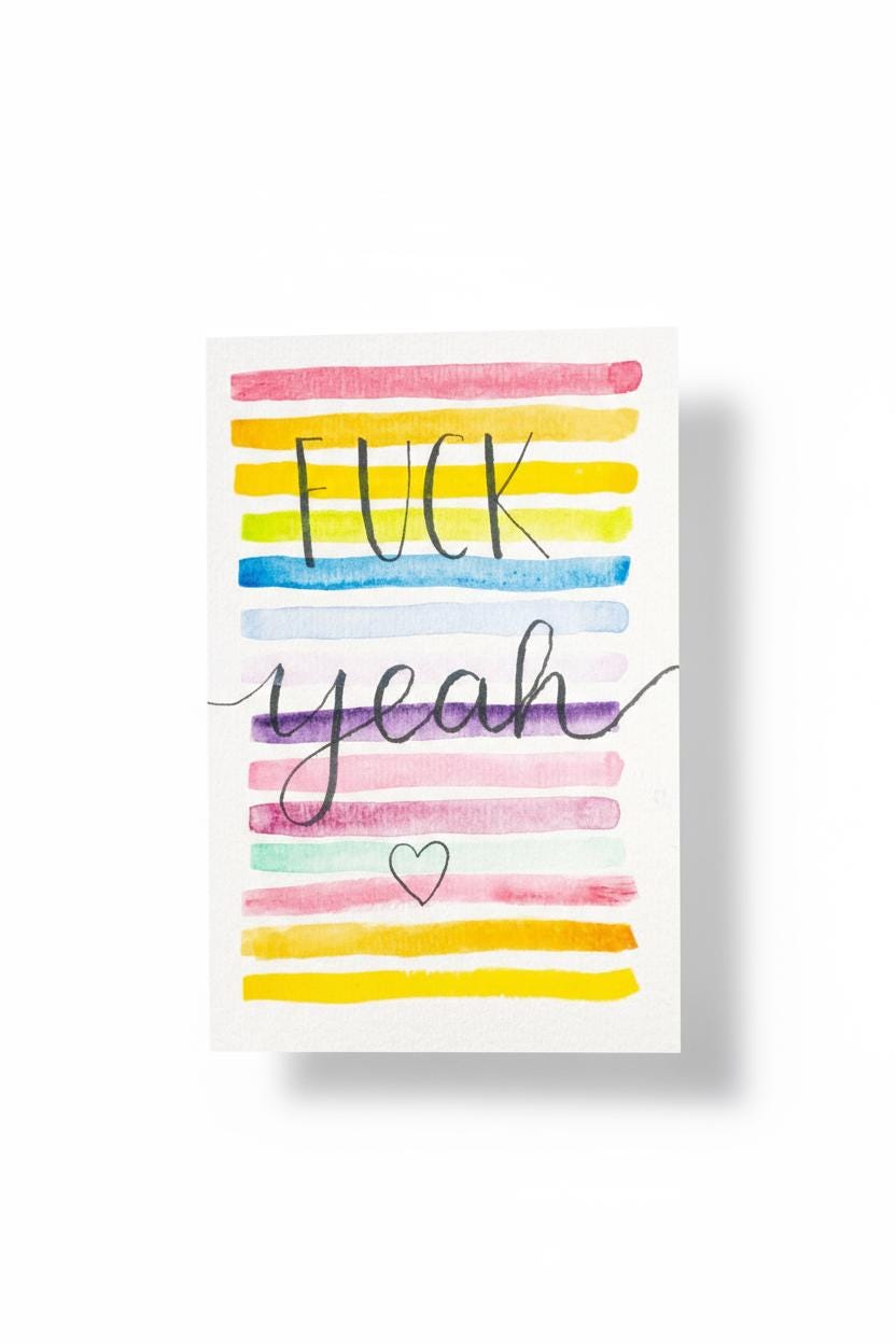 Colorful & Supportive Card | Hand-painted Watercolor Design | LGBTQ+ Pride | Celebration | Well Done | Card for Milestones | Rainbow