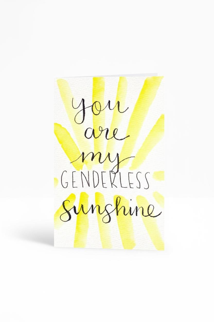 Genderless Affirmation Card | Hand-painted Watercolor Design | LGBTQ+ Pride | Celebration | Gift for Them | Card for Love & Friendship