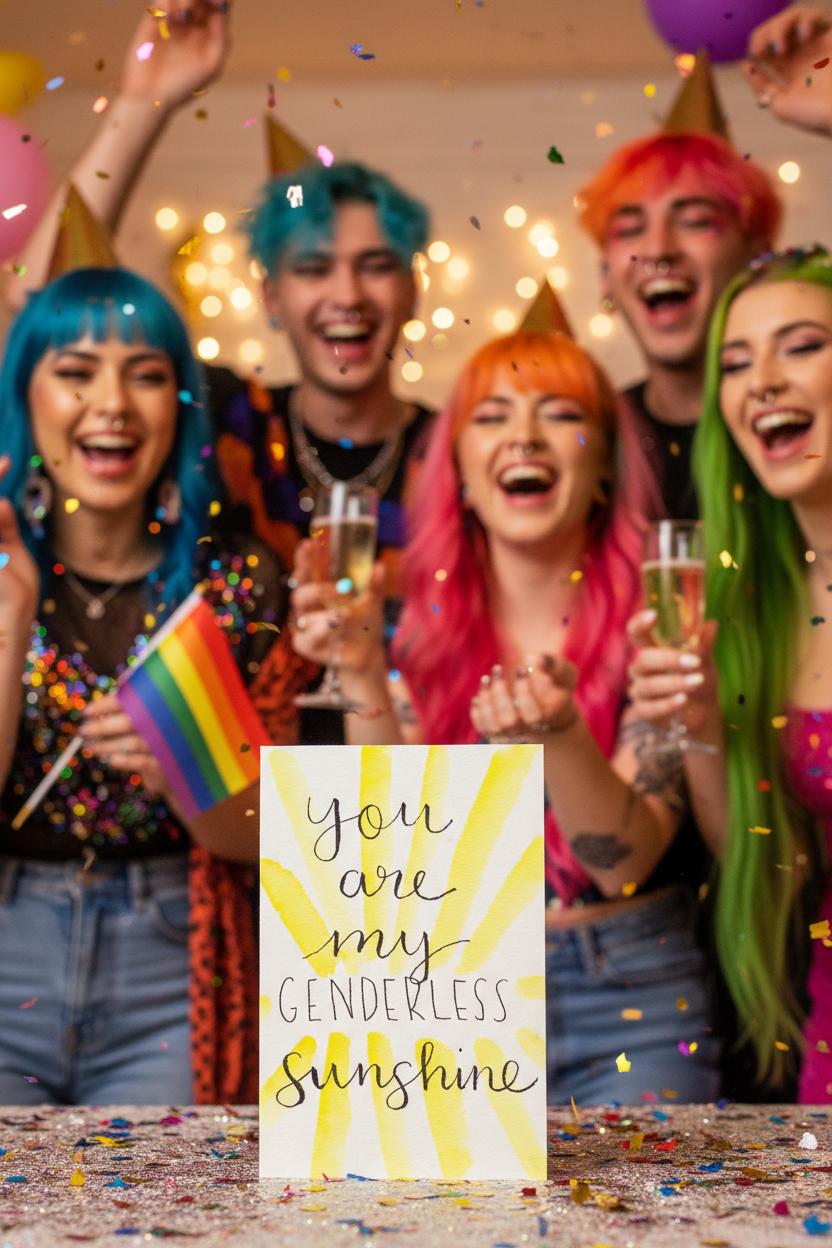 Genderless Affirmation Card | Hand-painted Watercolor Design | LGBTQ+ Pride | Celebration | Gift for Them | Card for Love & Friendship