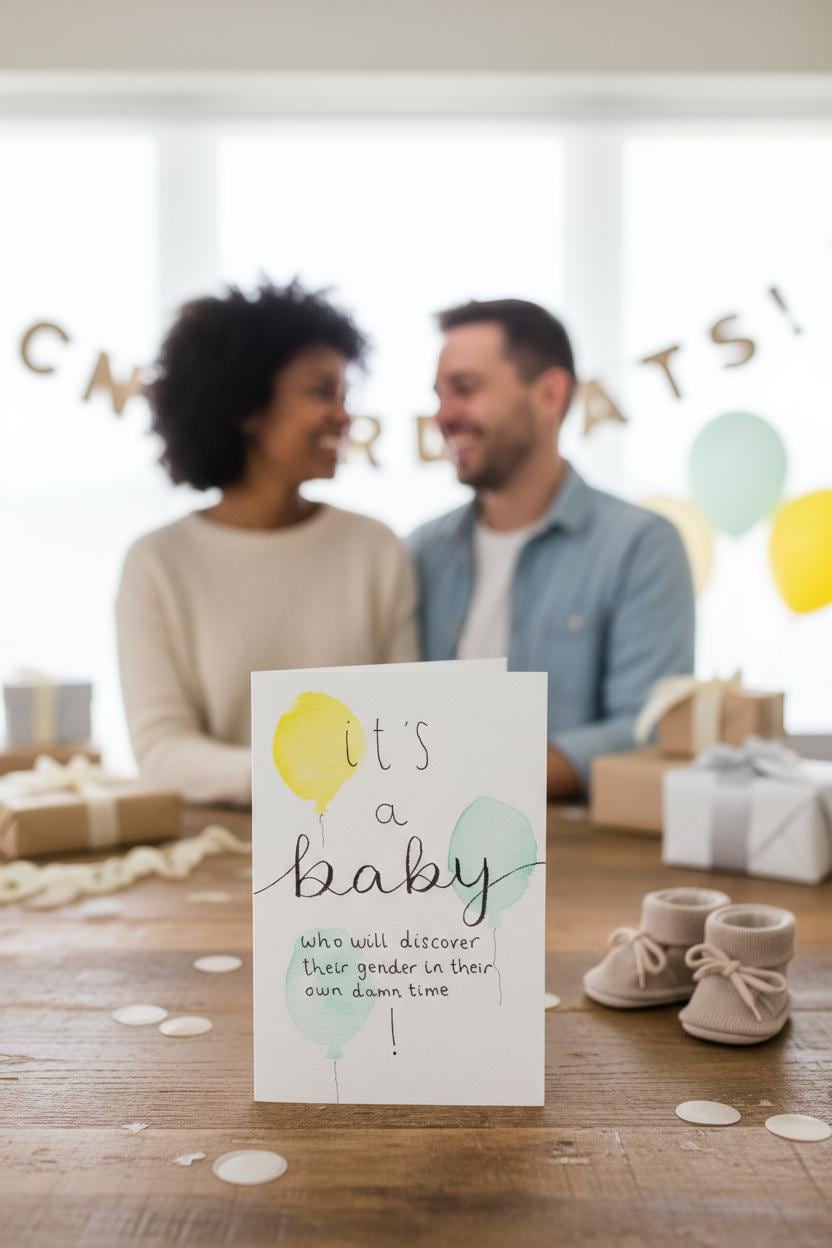 Baby Shower Celebratory Card | New Baby Announcement | LGBTQ+ | Two Dads | Gay Parents | Non-Binary Parents | Gender Neutral | Two Moms