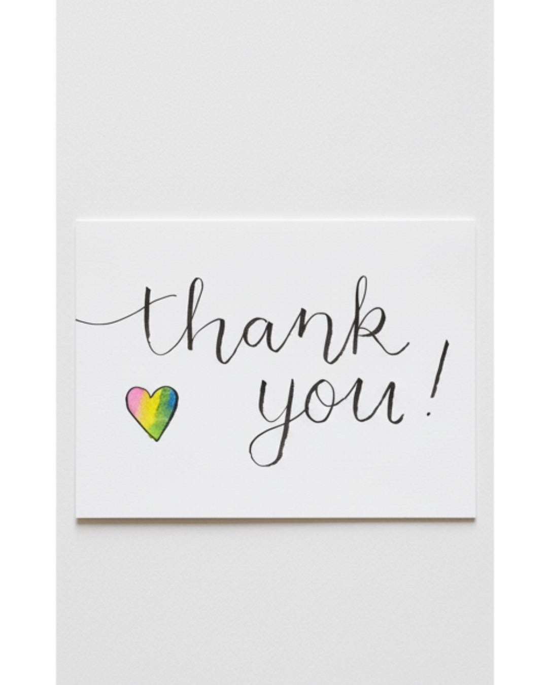 Thank You Card | Hand-painted Watercolor Design | LGBTQ+ | Celebration | Gift for Him, Her, Them | Colorful and Supportive Card | Rainbow