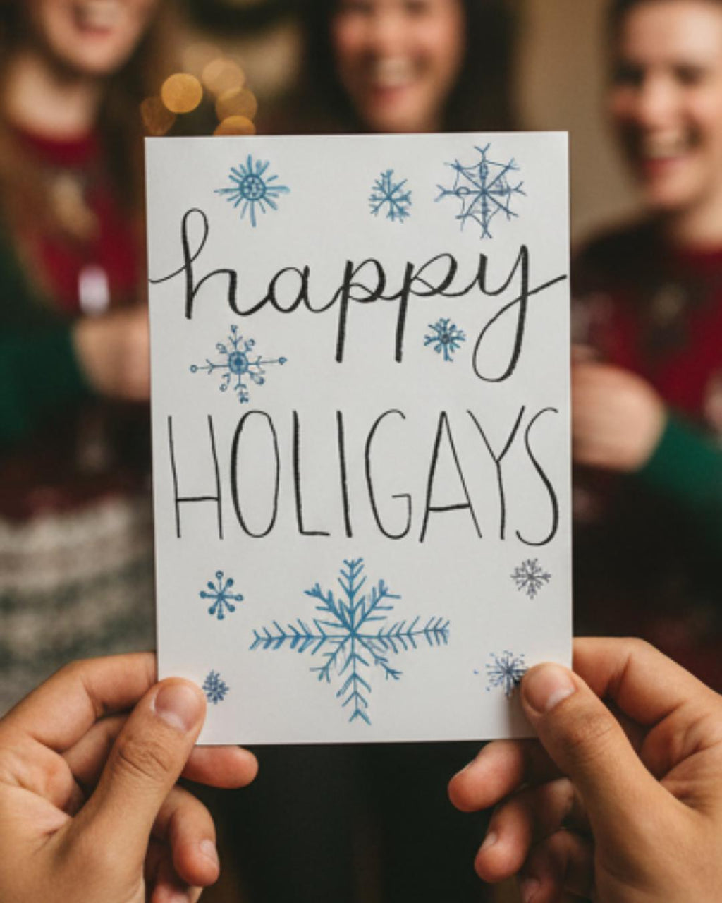 Happy Holigays Card | LGBTQ+ Inclusive | Minimalist Watercolor | Holiday Celebration Card