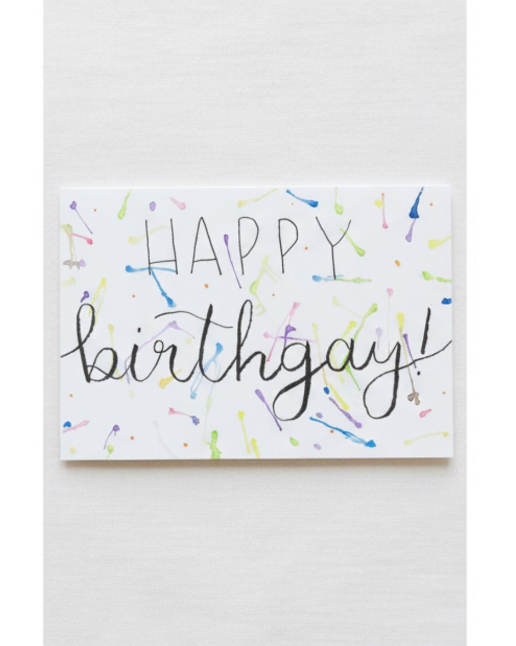 Happy Birthday Greeting Card | Rainbow Splatter Design | LGBTQ+ Inclusive | Queer Celebration | Handmade Watercolor Design | Blank Inside