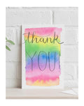 Thank You Card | Hand-painted Watercolor Gradient Design | LGBTQ+ | Celebration | Gift for Him, Her, Them | Rainbow