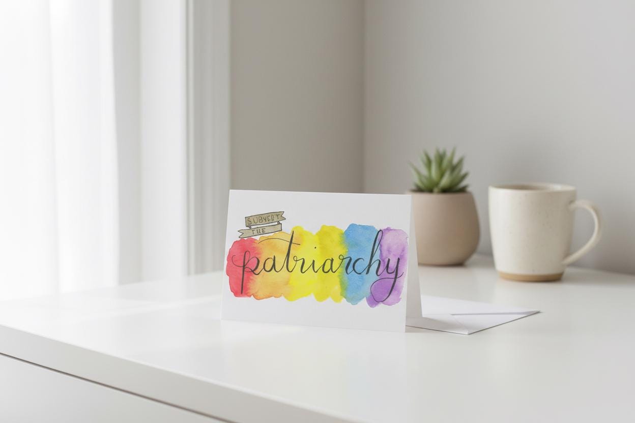 Colorful & Supportive Card | Hand-painted Watercolor Design | LGBTQ+ Pride | Feminism | Advocacy | Rainbow