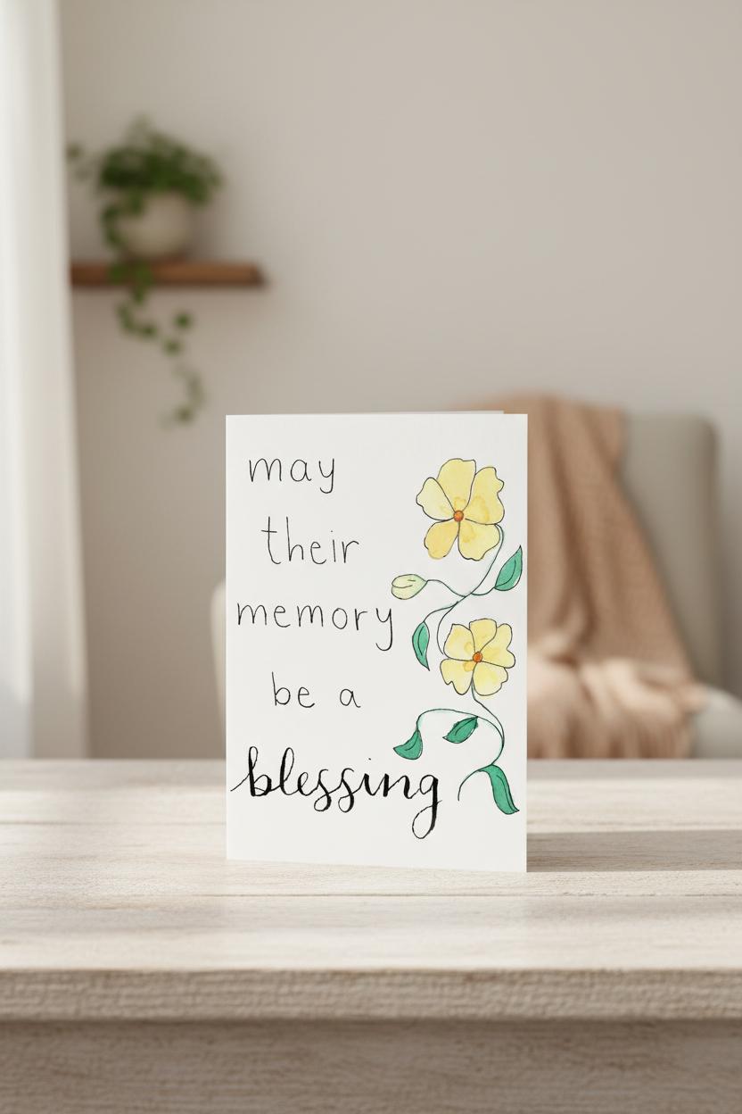 May Their Memory Be a Blessing | Jewish Sympathy Watercolor | Shiva, Yahrzeit, Bereavement, Remembrance, Condolence | Gender Inclusive