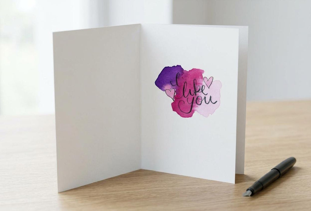 Lesbihonest - I Like You Watercolor Lesbian Greeting Card | Cute Queer Love Card for Crushes, Anniversaries & Valentine’s Day