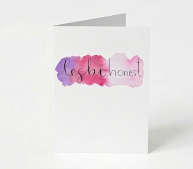Lesbihonest - I Like You Watercolor Lesbian Greeting Card | Cute Queer Love Card for Crushes, Anniversaries & Valentine’s Day