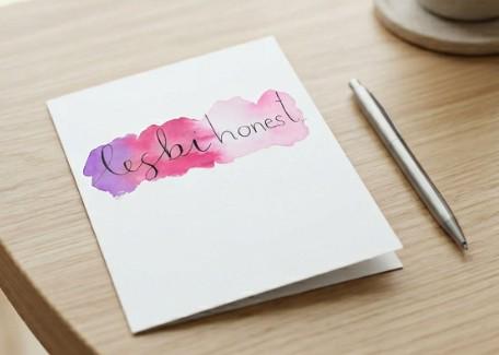 Lesbihonest - I Like You Watercolor Lesbian Greeting Card | Cute Queer Love Card for Crushes, Anniversaries & Valentine’s Day