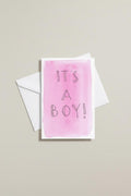Trans Boy Coming Out Card | “It’s a Boy!” Pink Watercolor | Affirming Transgender Milestone, Transition, Name Change, T-Versary