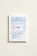 Trans Girl Coming Out Card | “It’s a Girl!” Blue Watercolor | Affirming Transgender Milestone, Transition, Name Change, HRT Anniversary