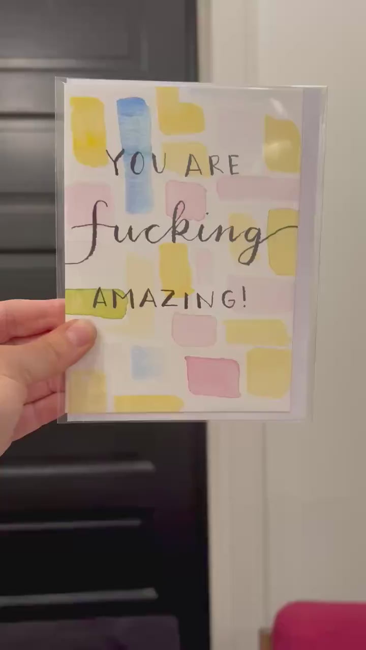 Colorful & Supportive Card | Hand-painted Watercolor Design | LGBTQ+ Pride | Celebration | Well Done | Card for Milestones | Rainbow