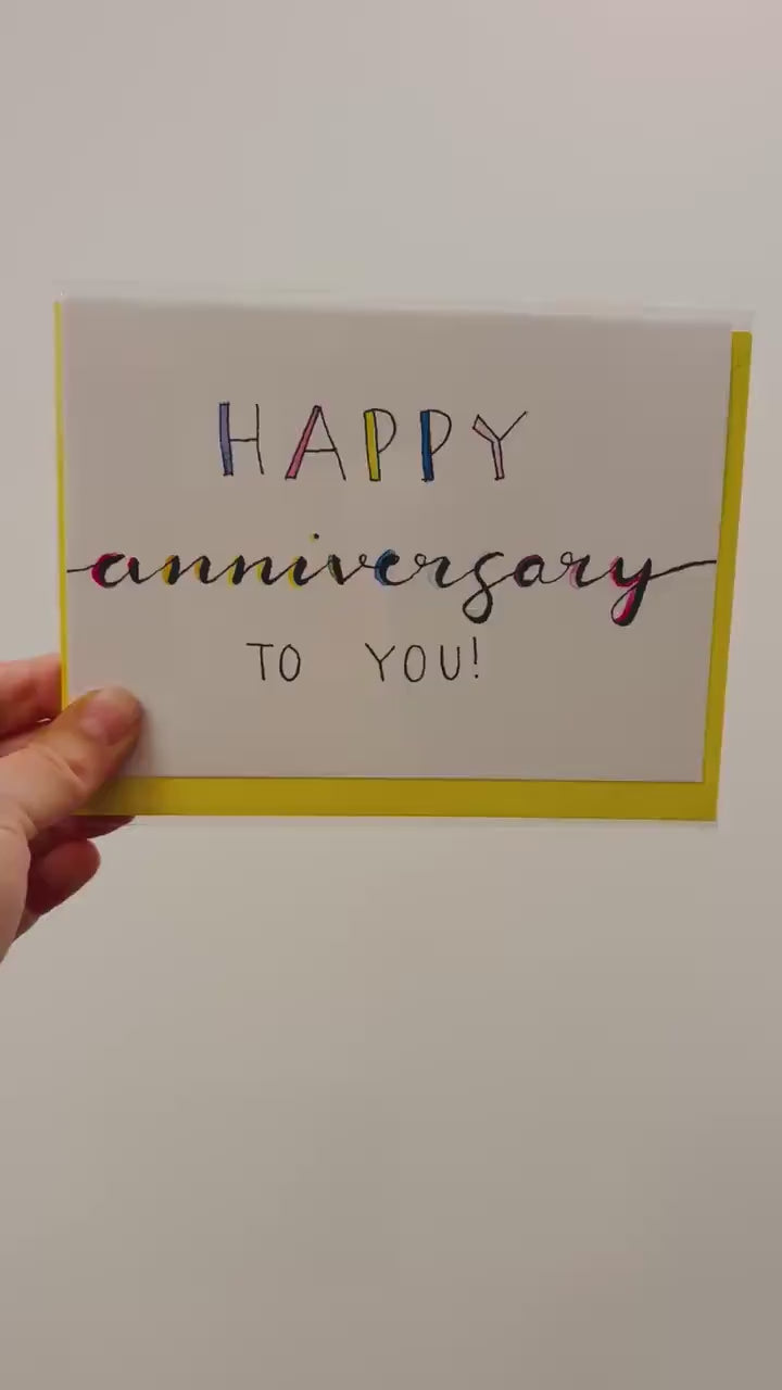 Anniversary Card | Hand-painted Watercolor Design | LGBTQ+ Pride | Celebration | Wedding | Gift for Them | Congratulations Card | Rainbow