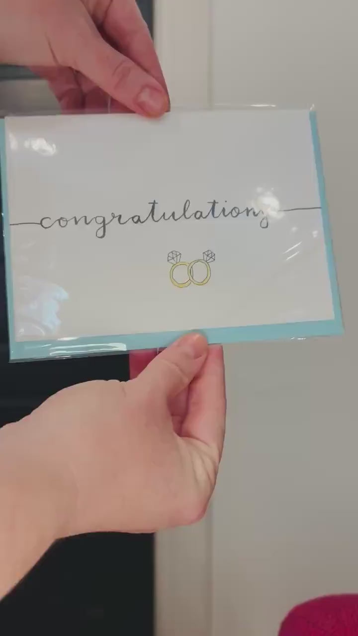 Congratulations; Queer/Lesbian wedding card; Hand-painted watercolor design; LGBTQ+ inclusive; printed on textured white paper; Mrs. & Mrs.