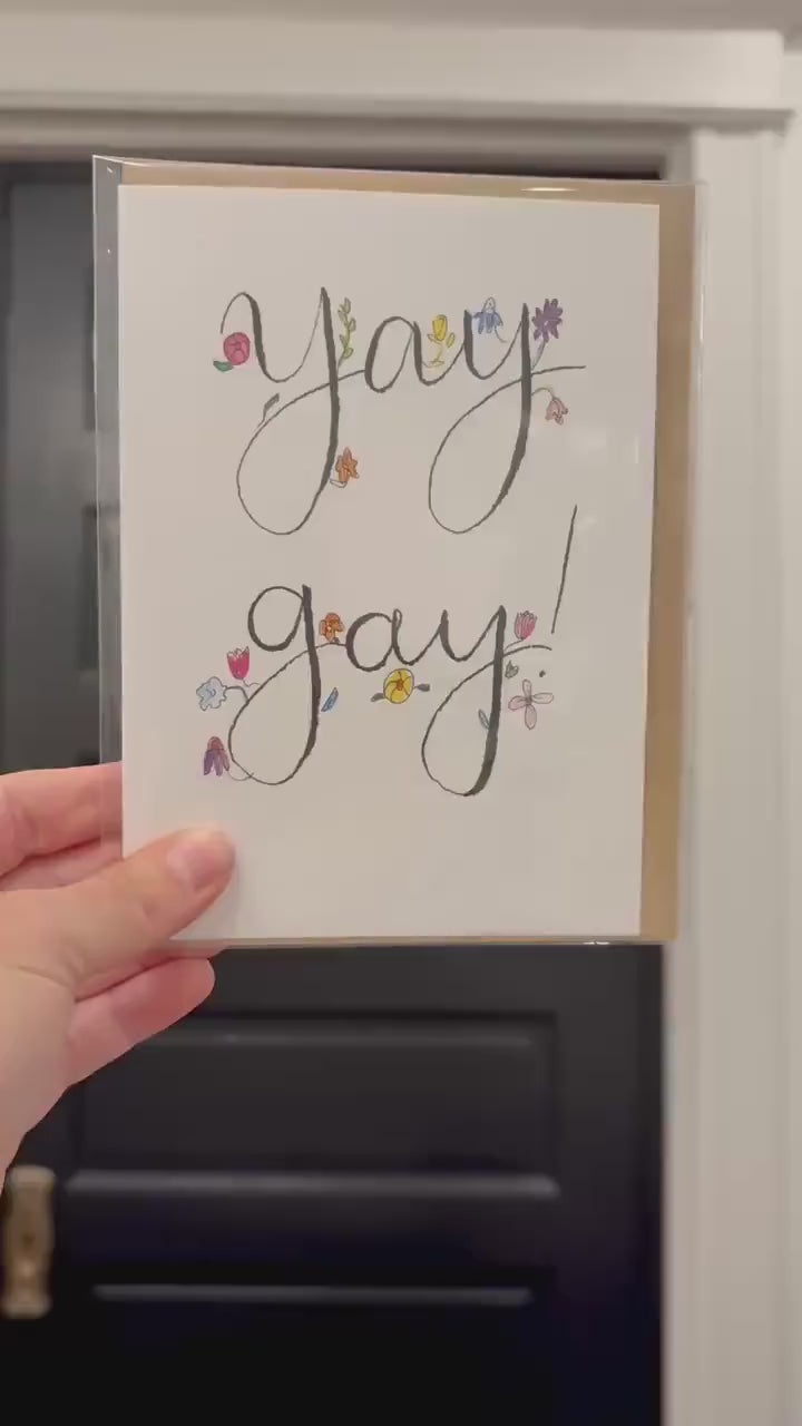 Colorful & Supportive Card | Hand-painted Watercolor Design | LGBTQ+ | Celebration | Gift for Him, Her, Them | Thank You Card | Rainbow