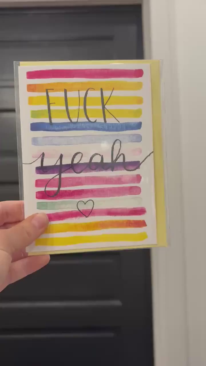 Colorful & Supportive Card | Hand-painted Watercolor Design | LGBTQ+ Pride | Celebration | Well Done | Card for Milestones | Rainbow