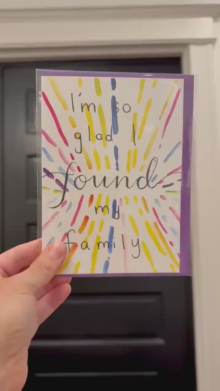Chosen Family Card | Hand-painted Watercolor Design | LGBTQ+ Pride | Celebration | Friendship | Card to Holidays | Friendsgiving | Rainbow