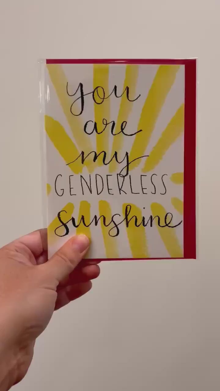 Genderless Affirmation Card | Hand-painted Watercolor Design | LGBTQ+ Pride | Celebration | Gift for Them | Card for Love & Friendship